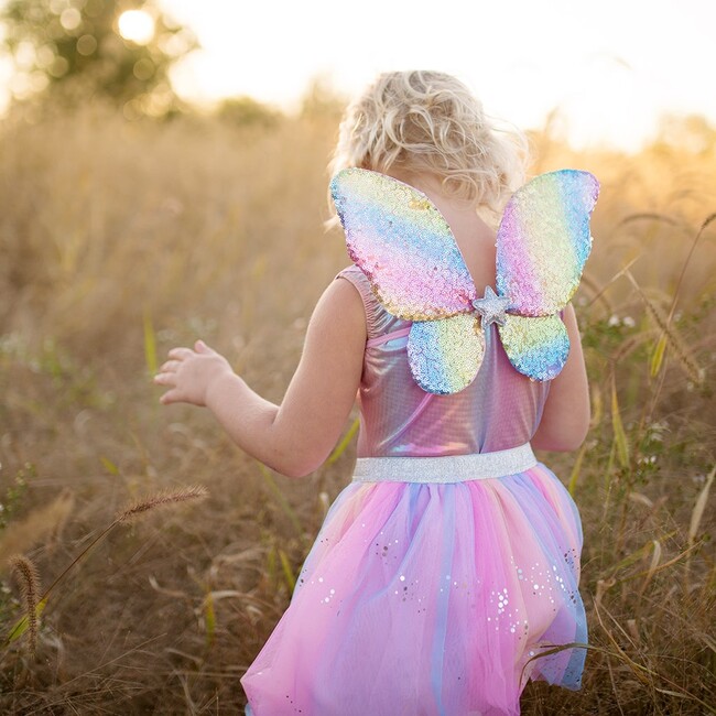 Rainbow Sequins Skirt w/Wings & Wand Size 5/6 - Costumes - 2