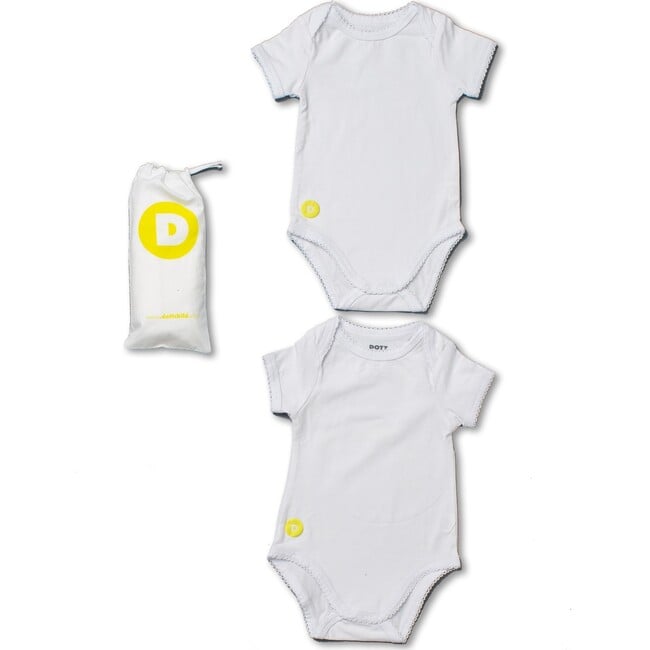 Baby Girl Short Sleeve Onesie Set, White