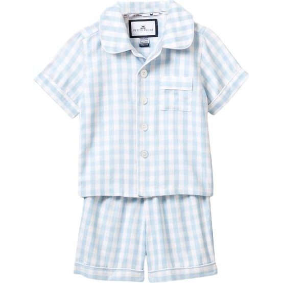 Light Blue Gingham Short Set
