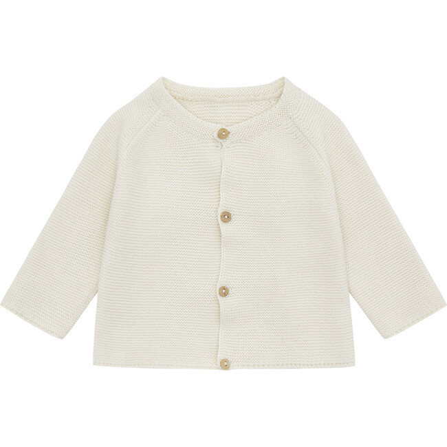 Organic Knit Cardigan, Ecru