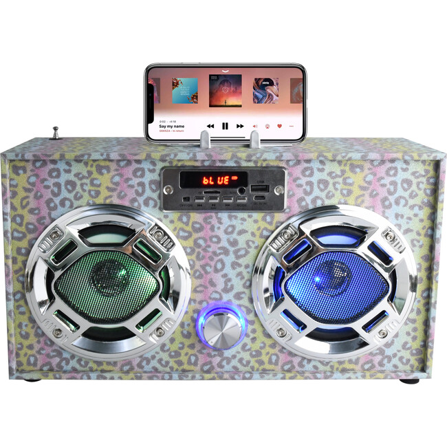 Leopard Glitter Bluetooth Boombox