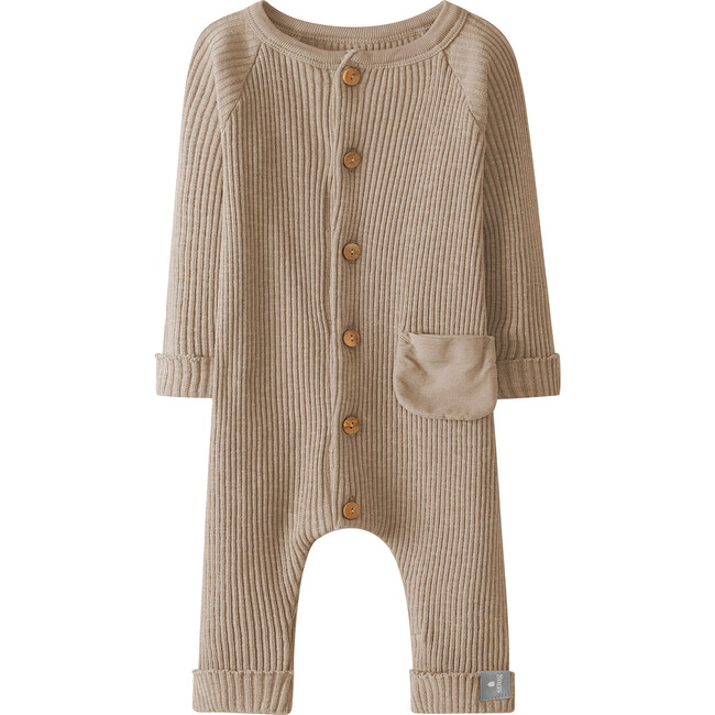 Button Jumpsuit, Beige