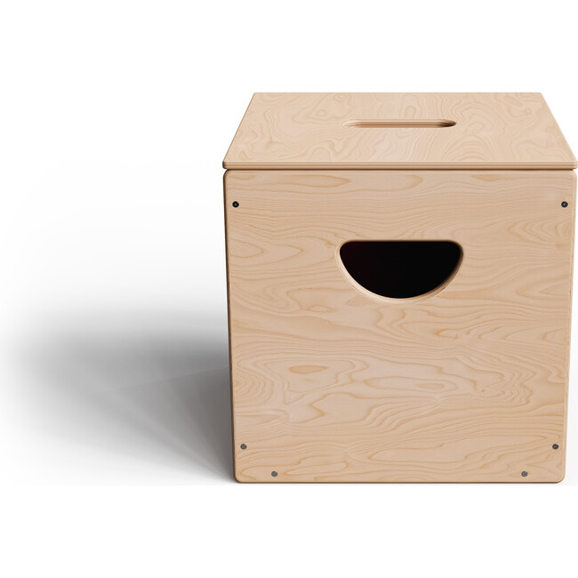Wooden 14-inch Square Toy Box, Natural