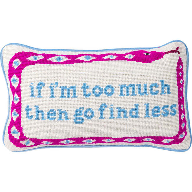 Go Find Less Needlepoint Pillow