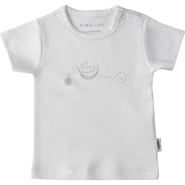 T-Shirt Short Sleeve Little Traveller, Off White