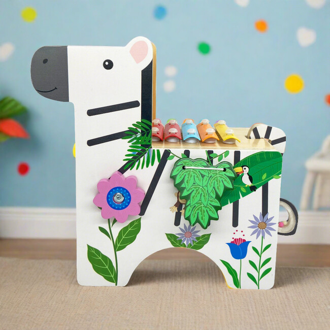 Toddler Zebra Activity Play Center with Xylophone, Multi
