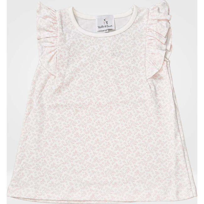 Lilah Floral Print Butterfly Sleeve Top, Baby Pink