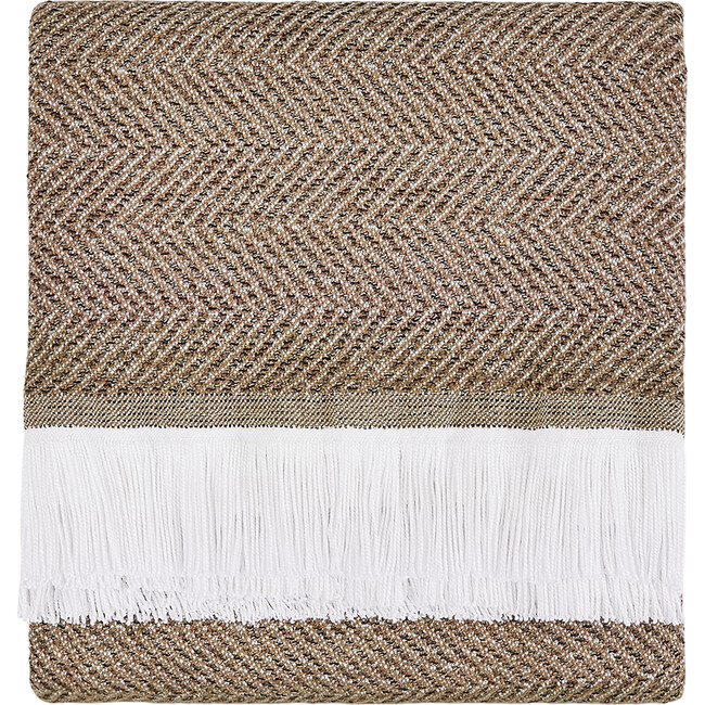 Herringbone Stain Resistant Indoor Outdoor Throw, Spice