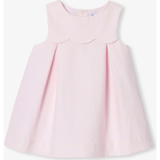 Baby Girl Dress In Cotton Piqué  Powder Pink