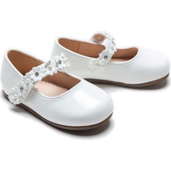 Amelia Floral Band Flats, White