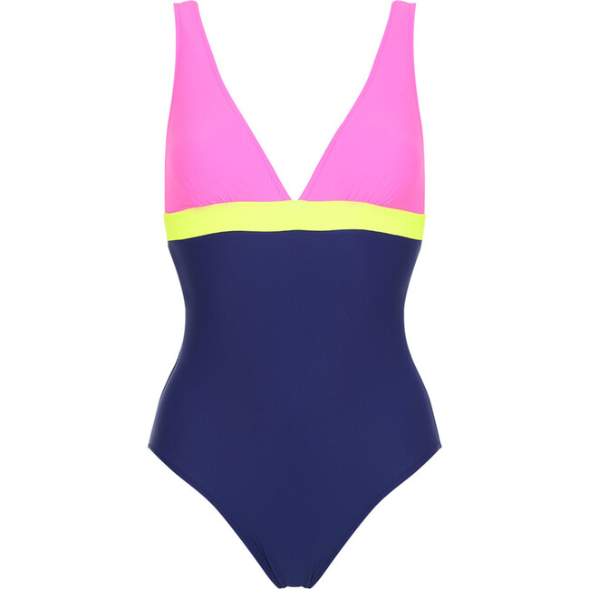 Women's Isaure One Piece, Fluo Color Block