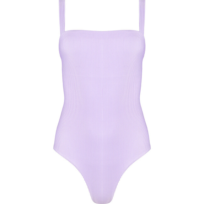 Women,  Lavender Stripe Low Back One Piece